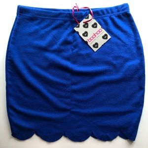 Boohoo Scallop Mini Skirt